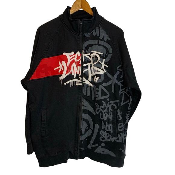 VTG Ecko Unltd Men's Heavy Weight Full Zip Sweatshirt Embroidered Spell Out Logo - Picture 1 of 6
